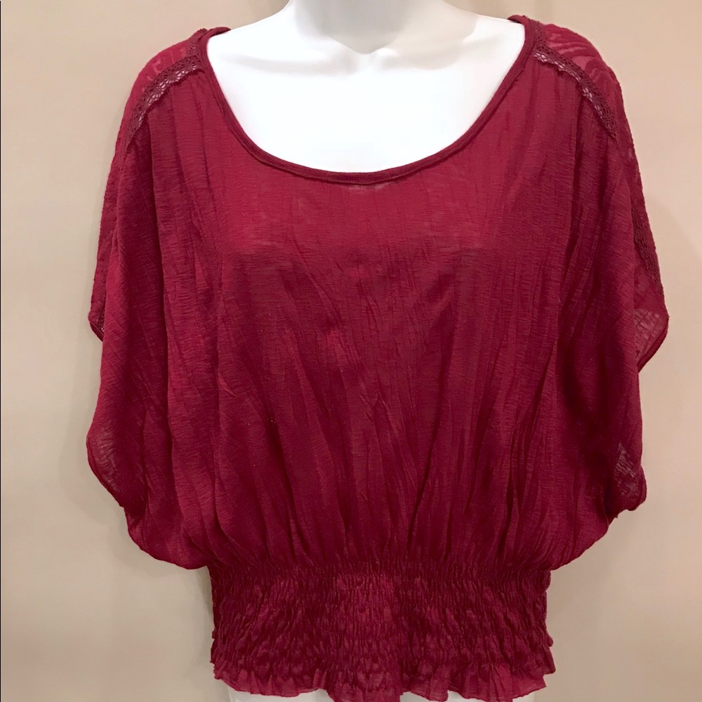 Free People Garnet Lace Detail Blouse Sz XS - Picture 2 of 5